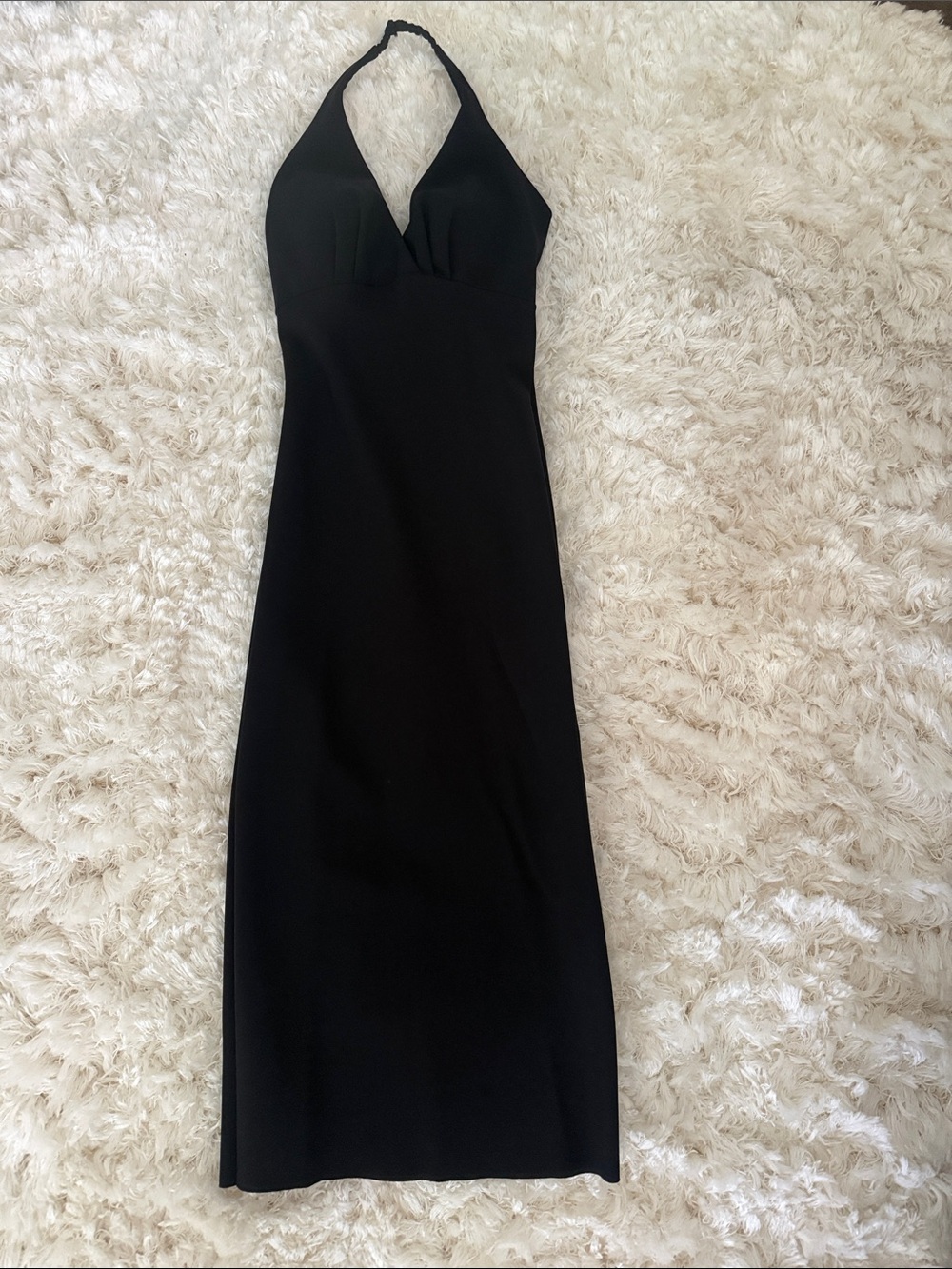 Chiara Boni Black One-Shoulder Halter Midi Dress